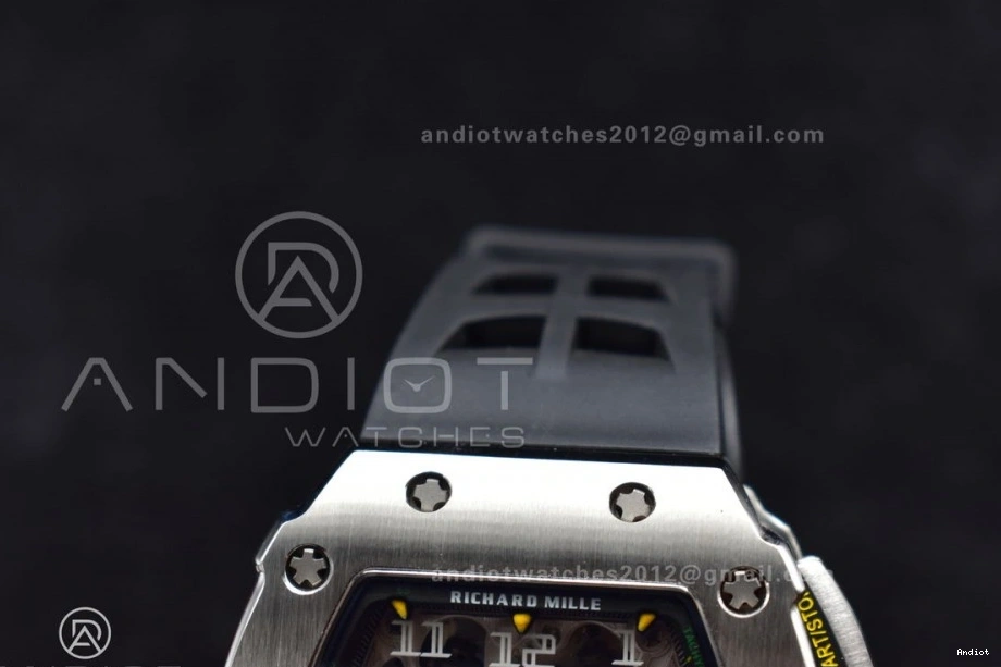 V3 Best KVF Crystal RM011 Black on Edition Chrono Black SS A7750 Dial 1:1 Strap Rubber 0901